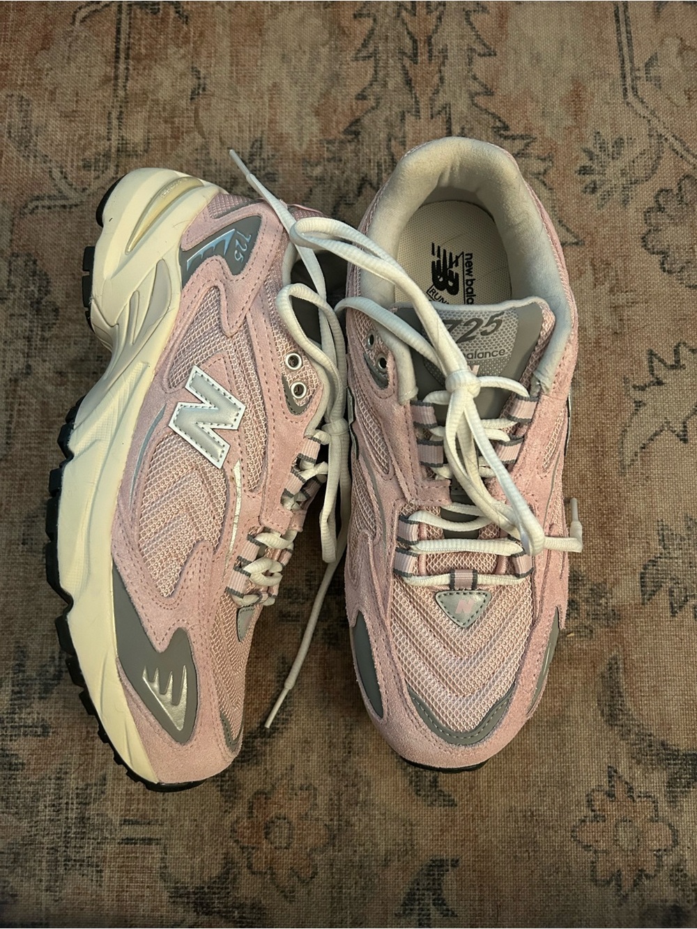 New Balance Century Pink and Gray Mesh Suede Running Sneakers